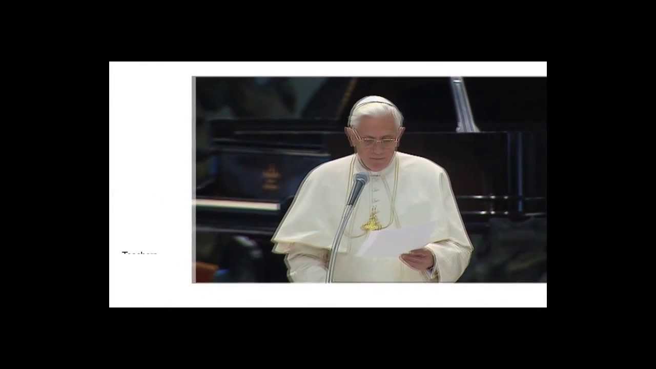Pope Benedict XVI talks about the International Piano Academy of Imola