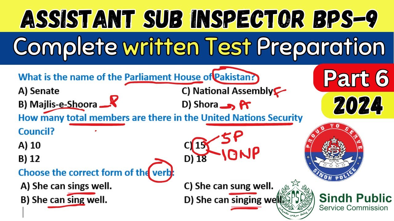 Complete SPSC ASI BPS 9 Written Test Guide | GK PST Eng & Math MCQs #sindhpolice #spsc