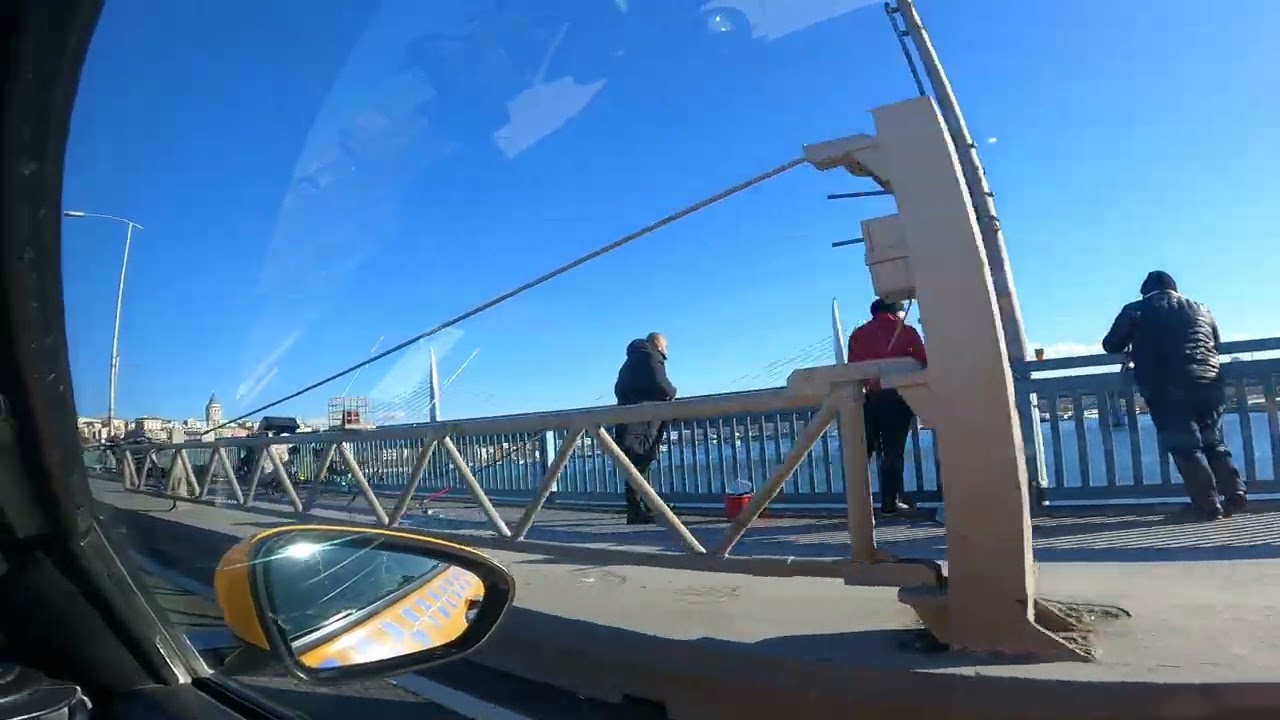 Famous Galata bridge in Istanbul where people fishing everyday. 