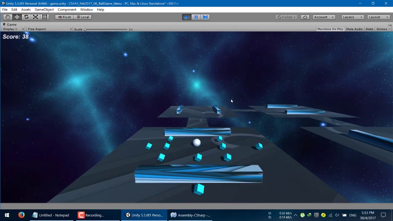 CS443 Unity Section: BallGame P3 - Adding Sounds & Music