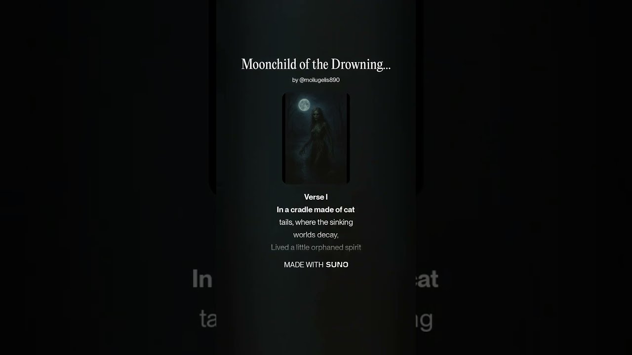 AI Music. Doom Metal, Heavy, Epic Ballad, Atmospheric Metal. Moonchild of the Drowning Mire Sg 8.