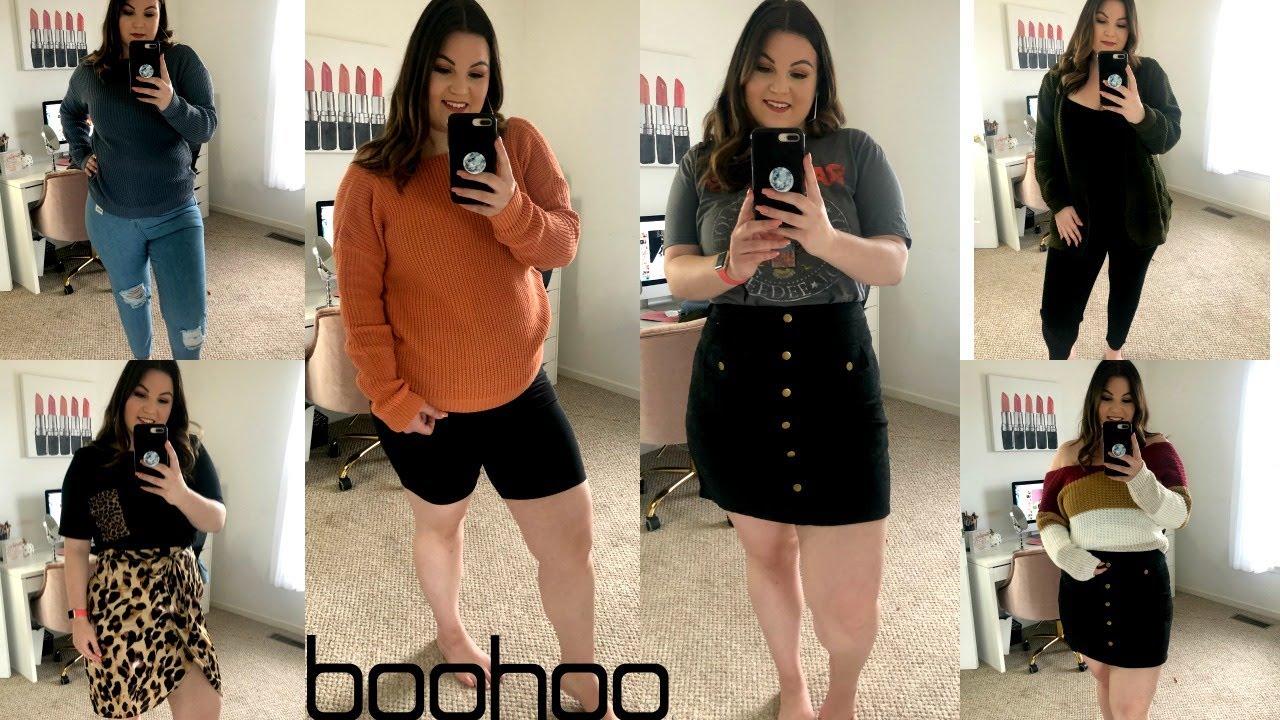FALL BOOHOO PLUS TRY ON HAUL | Kelly Elizabeth