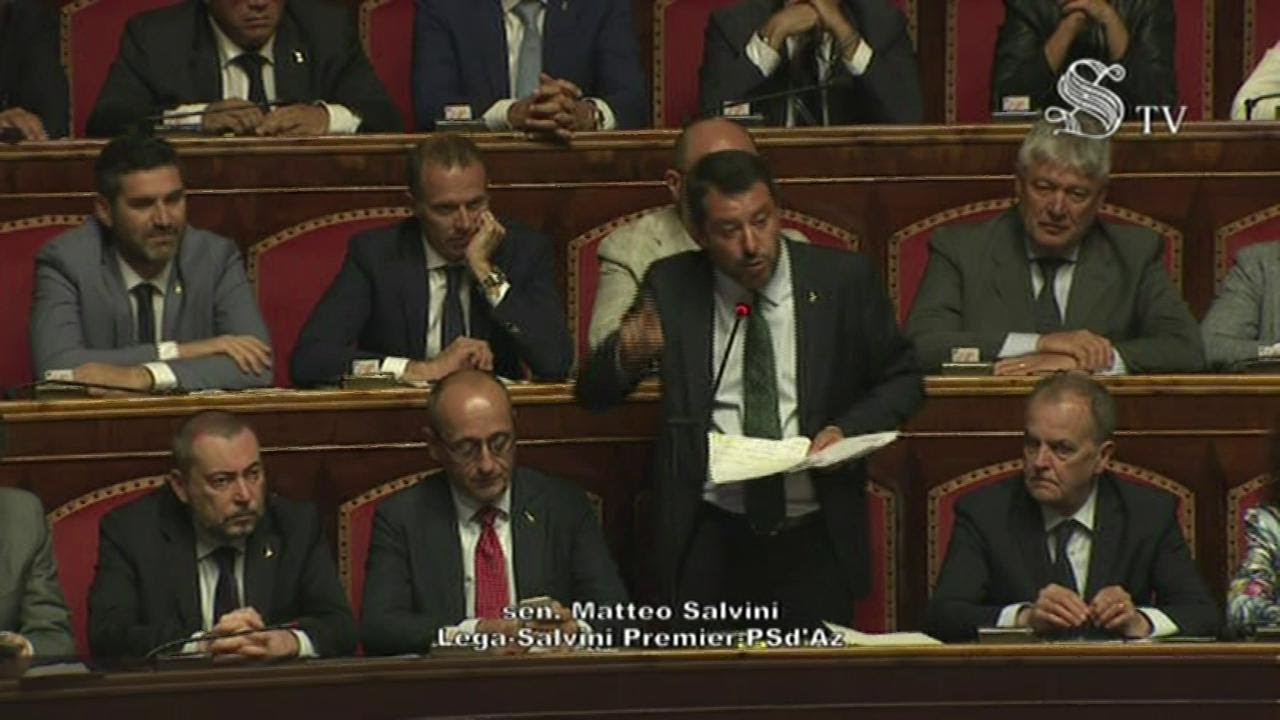 Crisi di governo, l'intervento di Matteo Salvini in Senato: integrale