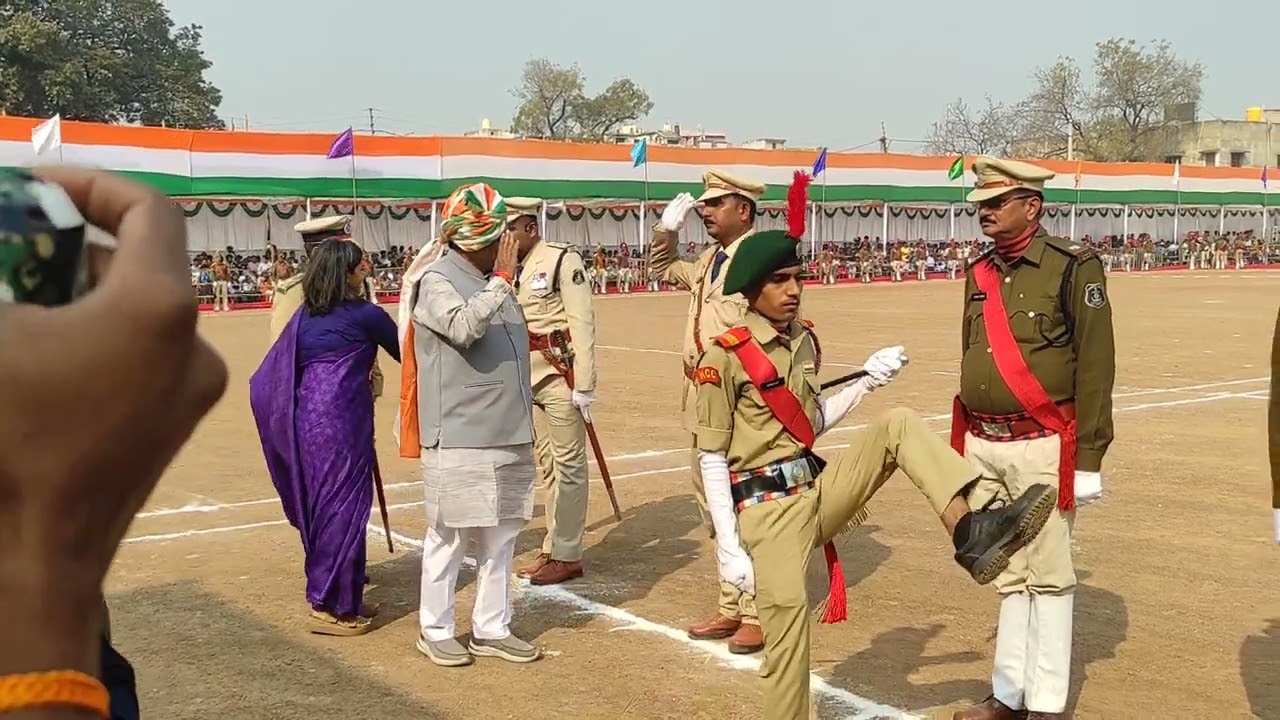 Republic day 2026 , परेड प्लाटून कमांडर से परिचय माननीय मुख्य अतिथि श्री विजय बघेल  द्वारा (बेमेतरा)