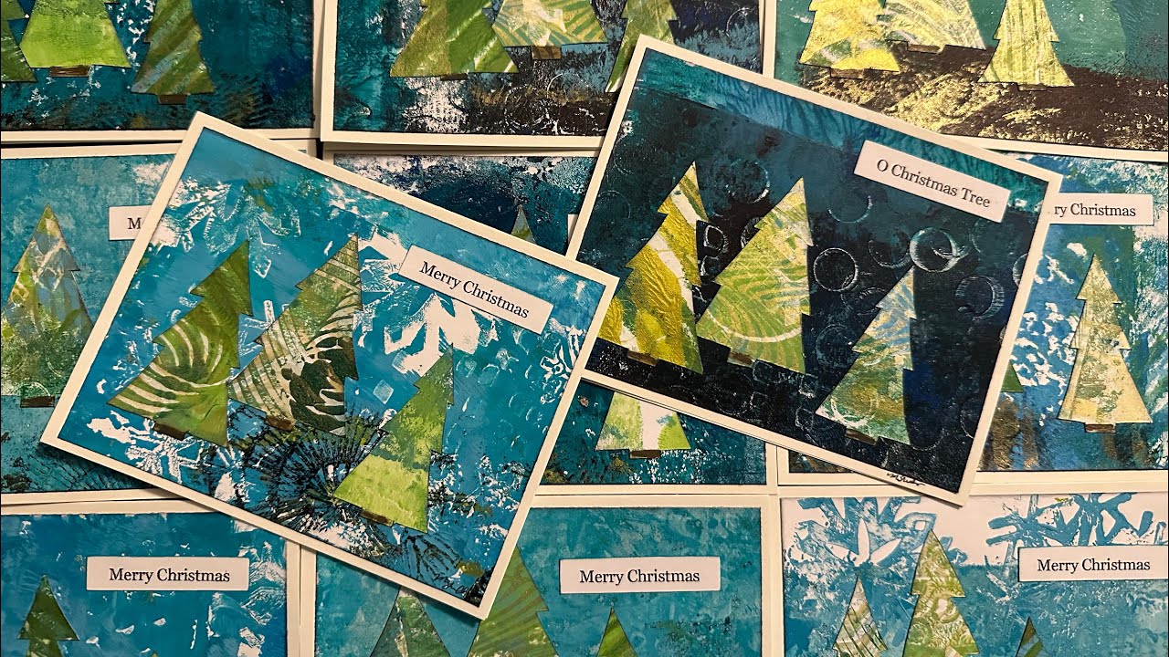 Gel Print Christmas Cards