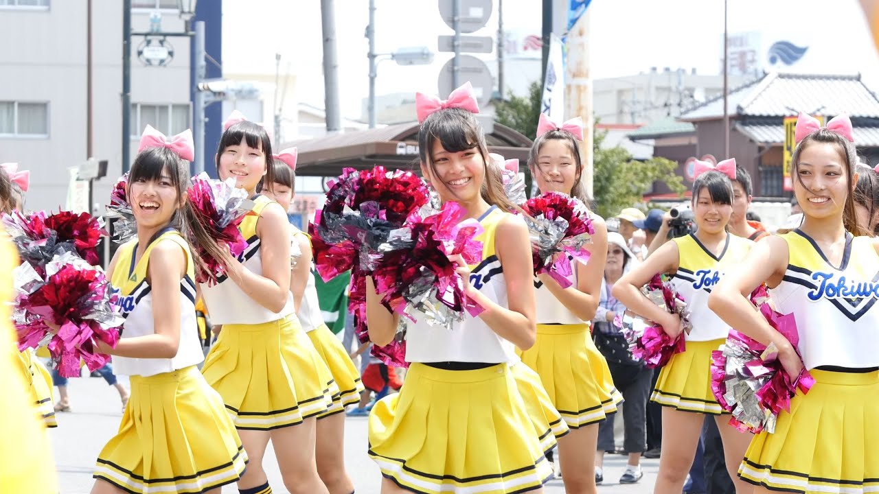 【超かわいい】 常磐大高チア 2015 パレード① [4k]