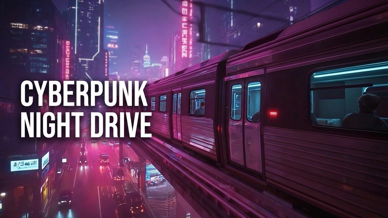 Late Night Train in Neon Skyline | Cyberpunk Radio!