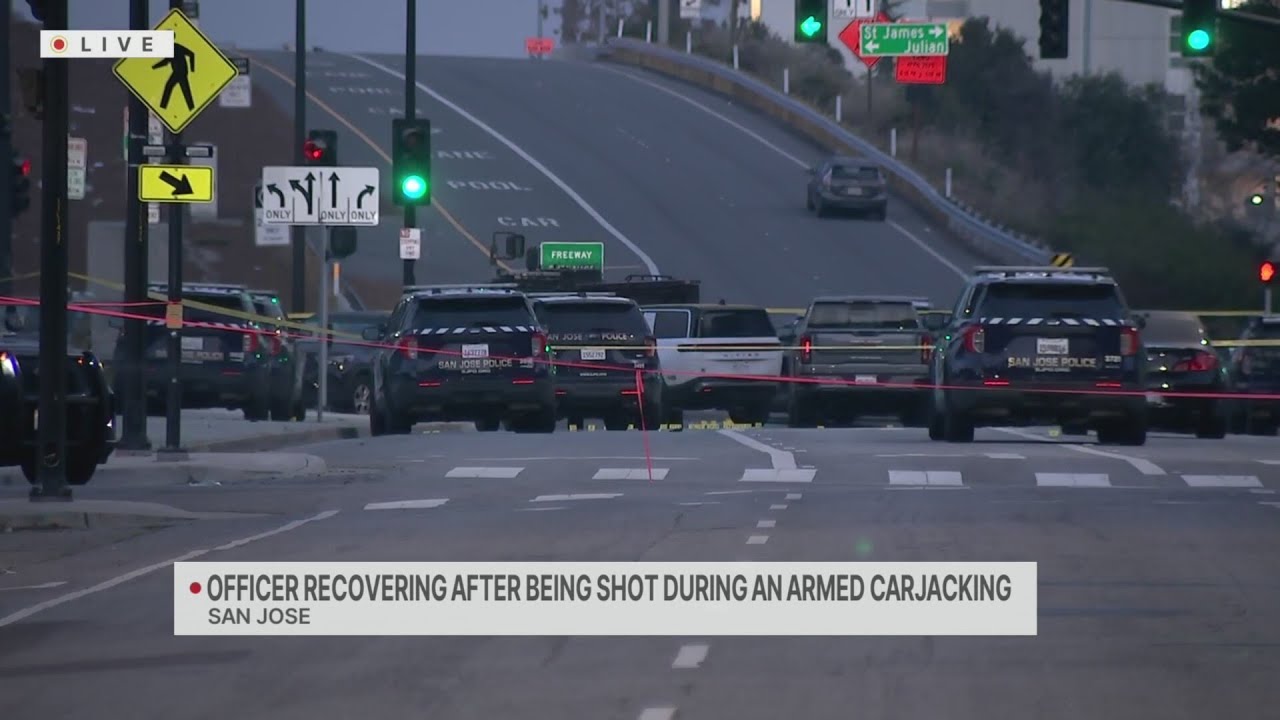 Latest: San Jose officer recovering after being shot during armed carjacking