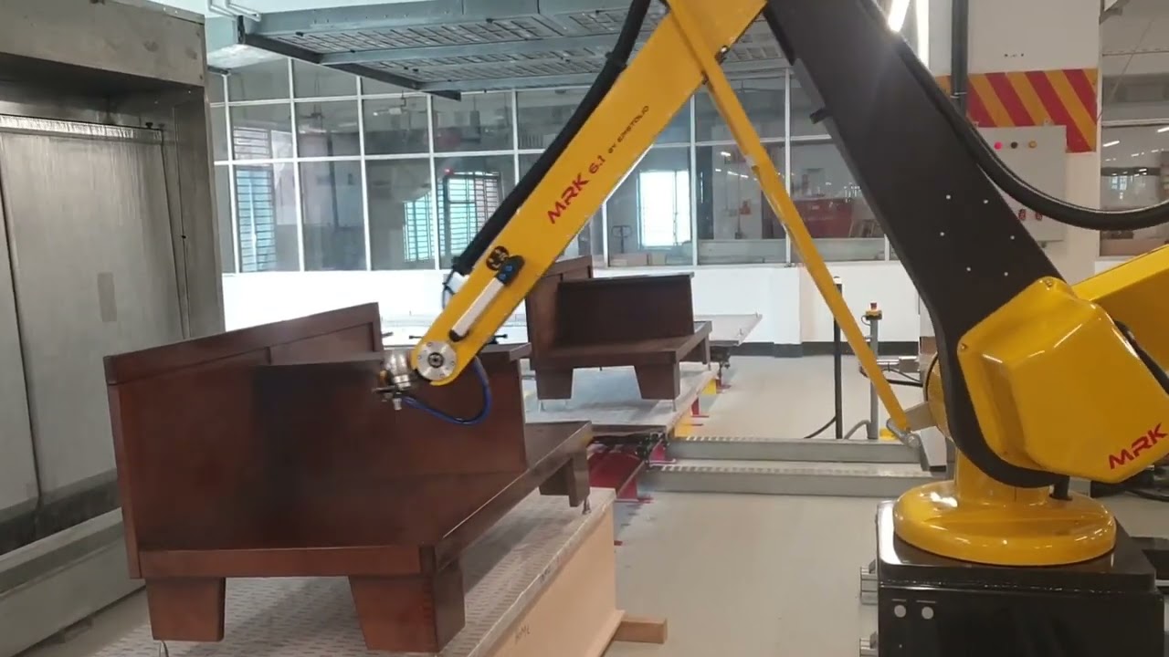 Robotic Painting of Wooden Chairs Furniture and Components