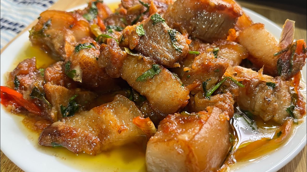 Zero Oil Fried Pork | Zero Masala Fried Pork Recipe |