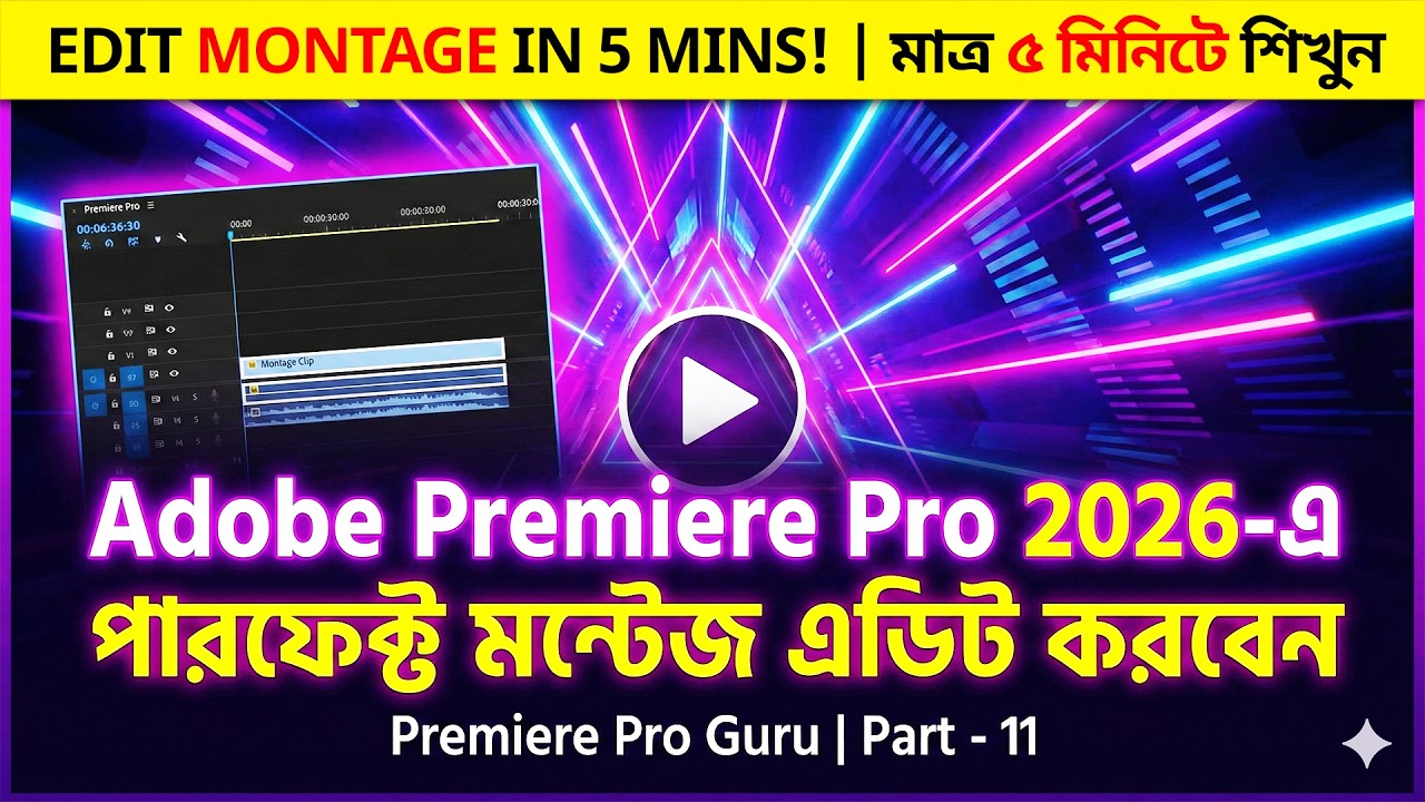 মাত্র ৫ মিনিটে Epic Montage Edit! | Premiere Pro 2026 Bangla