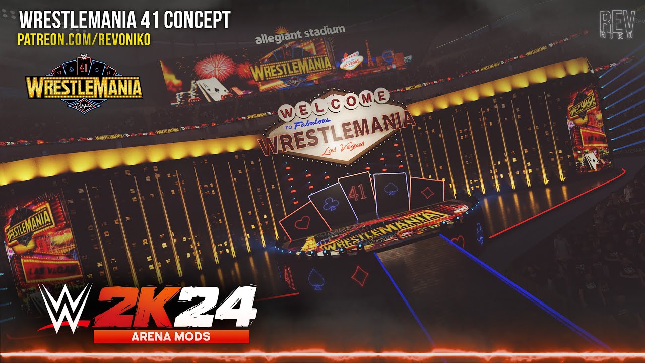 WWE 2K24 : WRESTLEMANIA 41 CONCEPT FROM ALLEGIANT STADIUM - ARENA MODS