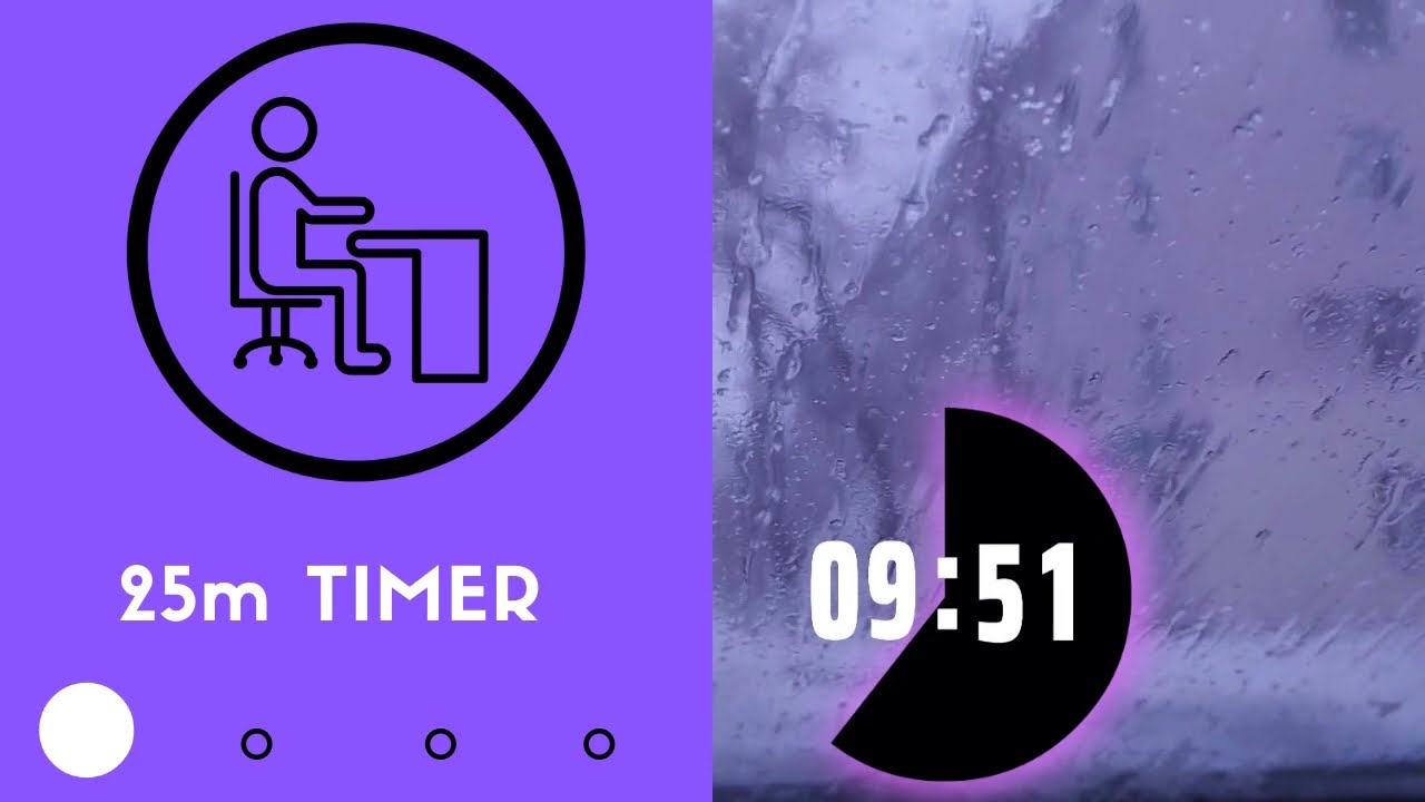 [asmr pomodoro] Rain on a Car  | Help Study 📚POMODORO TIMER - 2 HOUR📝 [25 MIN X 4 SET]