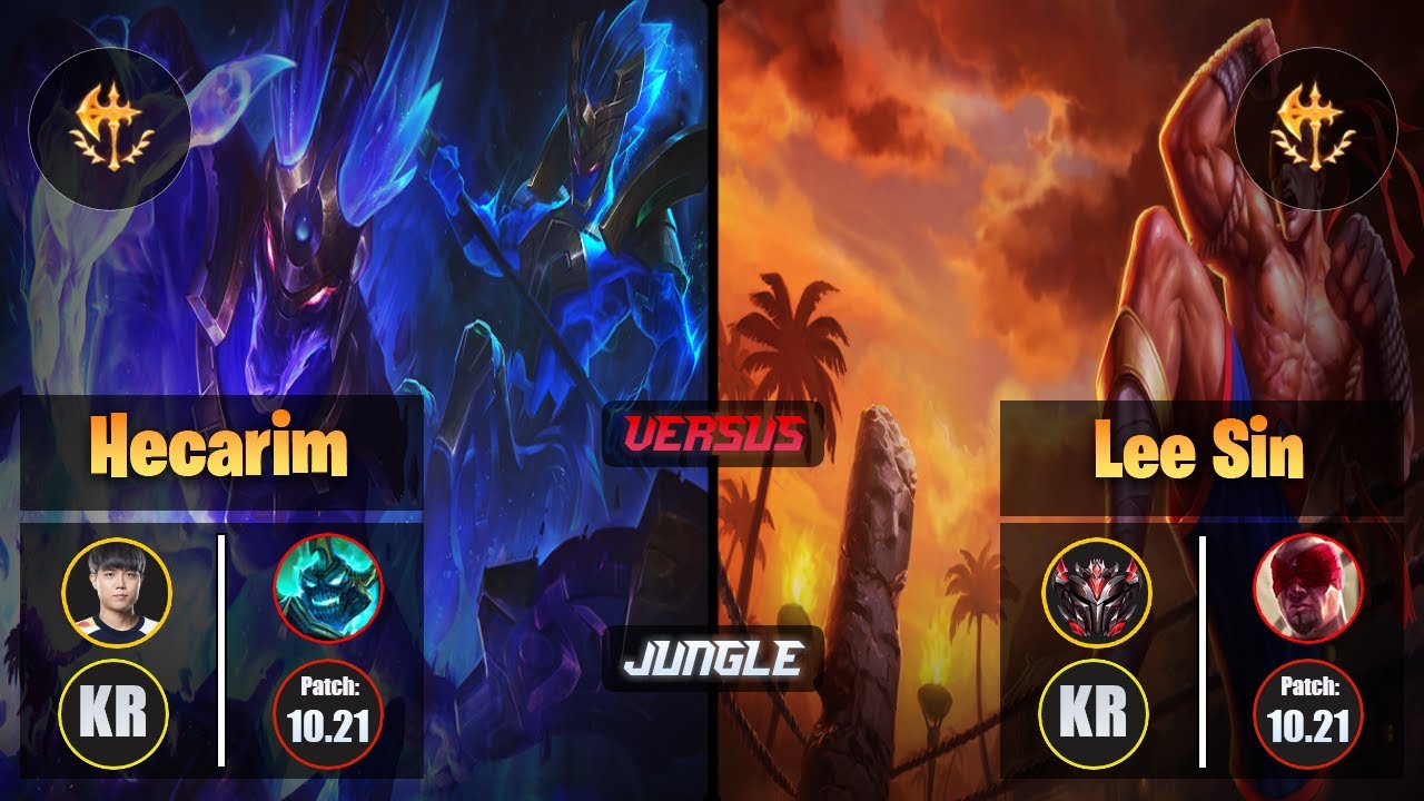 Cuzz HECARIM (Jungle) [Conqueror] VS LEE SIN - Grandmaster KR Patch 10.21