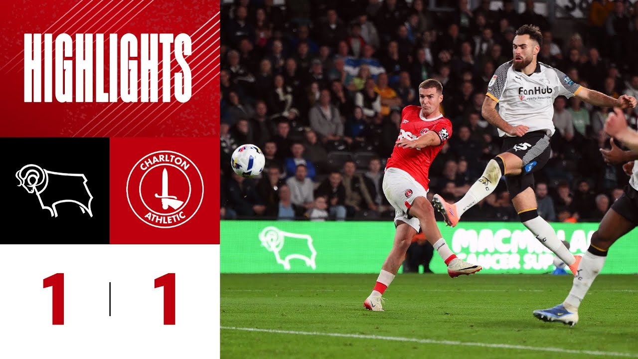 Highlights: Derby County 1 Charlton 1 (September 2025)
