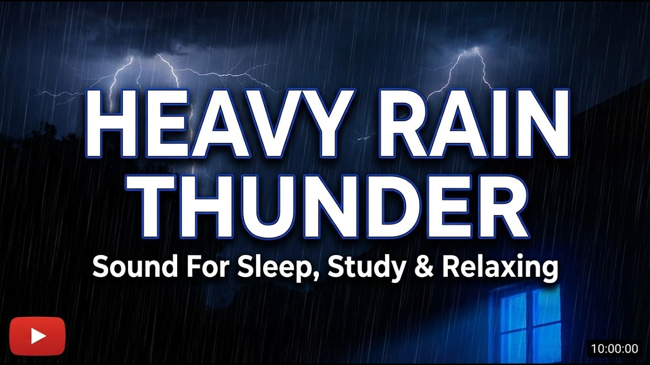 Instant Deep Sleep in 3 Minutes with Huge Rainstorm & Mighty Thunder | Rain Thunderstorm White Noise