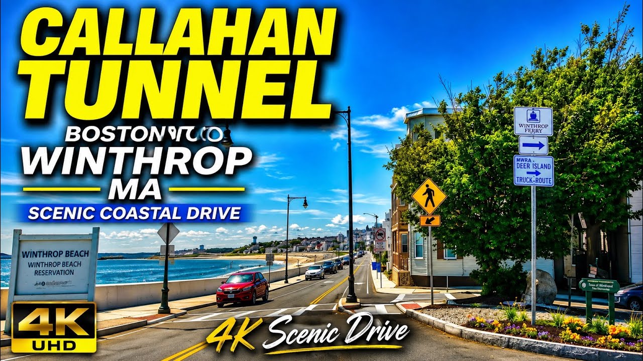 🚗 Callahan Tunnel Boston to Winthrop Shore Drive Winthrop MA | 4K Scenic Drive - 6/21/23