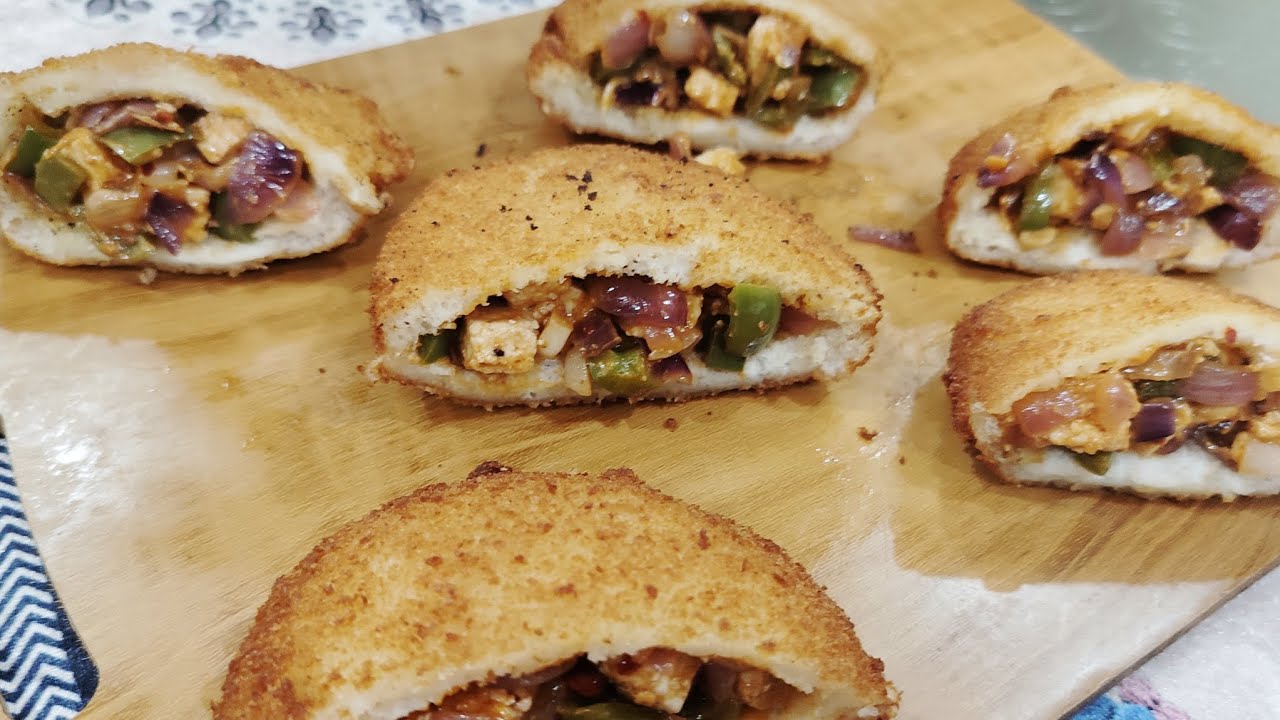 Veg bread pocket ll Bread pocket ll Snacks recipe.... 