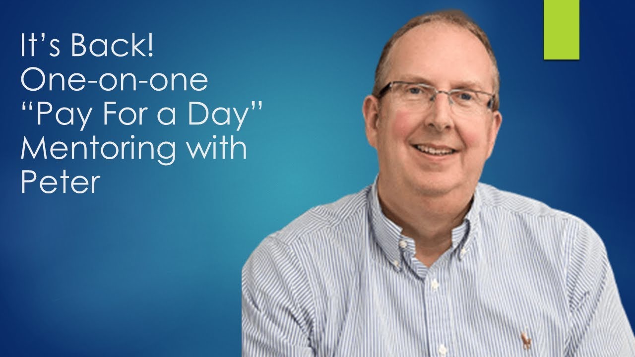 It's Back: One on One Pay for a Day Property Investing Mentoring With Peter