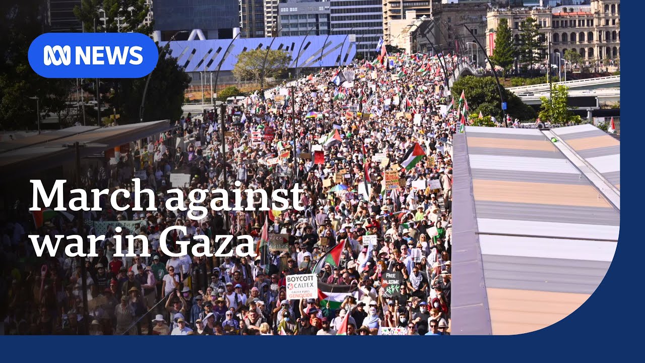 Tens of thousands protest in nationwide action against war in Gaza | ABC NEWS