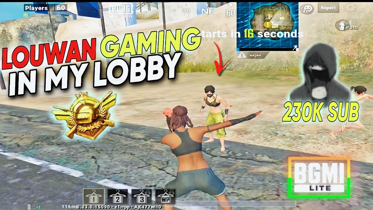 LOUWAN GAMING IN MY LOBBY 😮 | BGMI LITE | DrOiD MONK || #louwangaming #gujjar_x #cartoonfreak