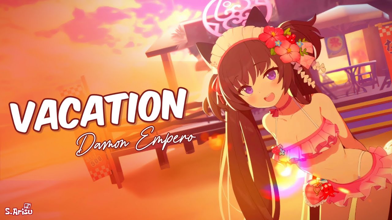 Vacation - Damon Empero[ Lyrics // Speed Up ] | Shizuko (Summer) - Blue Archive Live2D