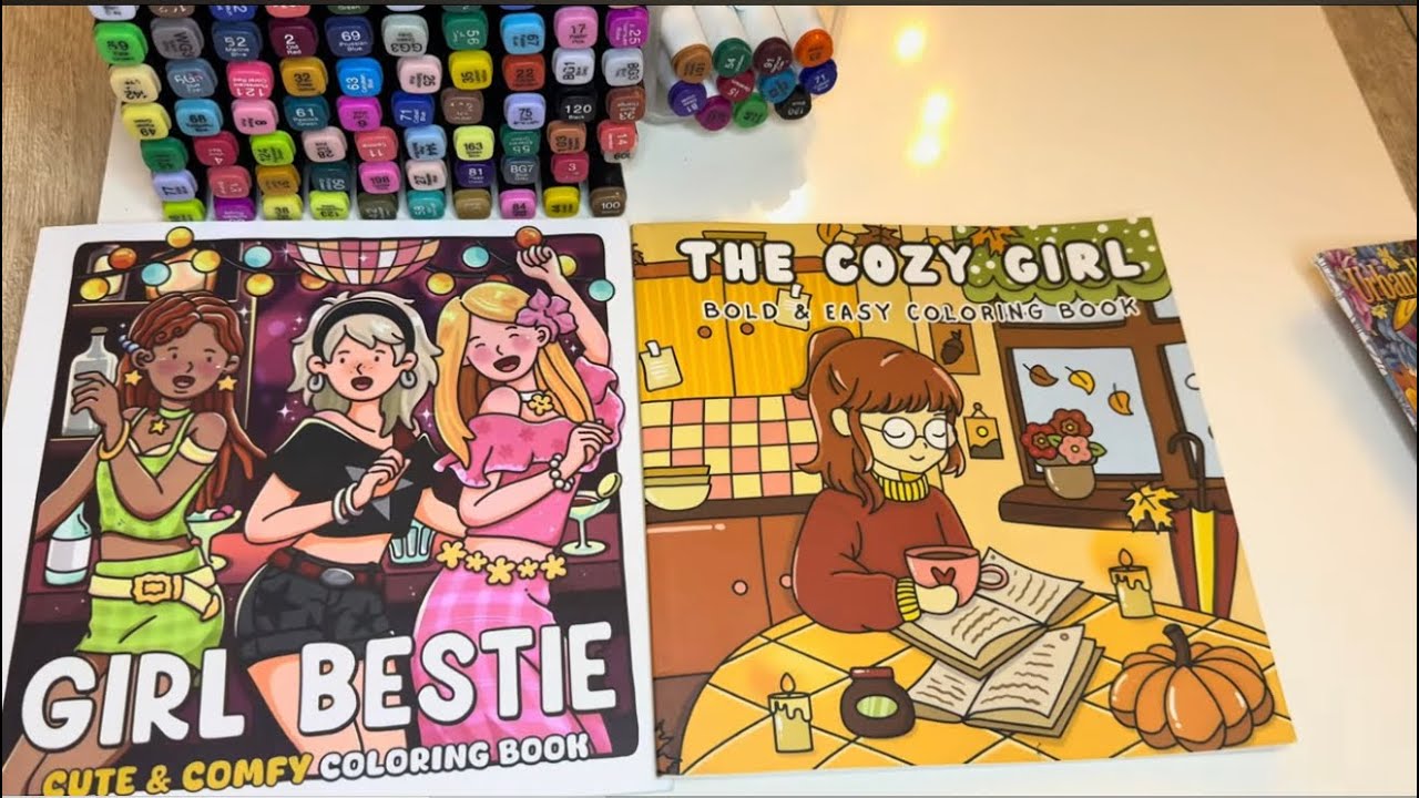 🧸 My Coloring Book Collection 📚 Flip Through  With Me 🍓 | Calm ASMR  🎀 #coloring #ohuhumarkers 