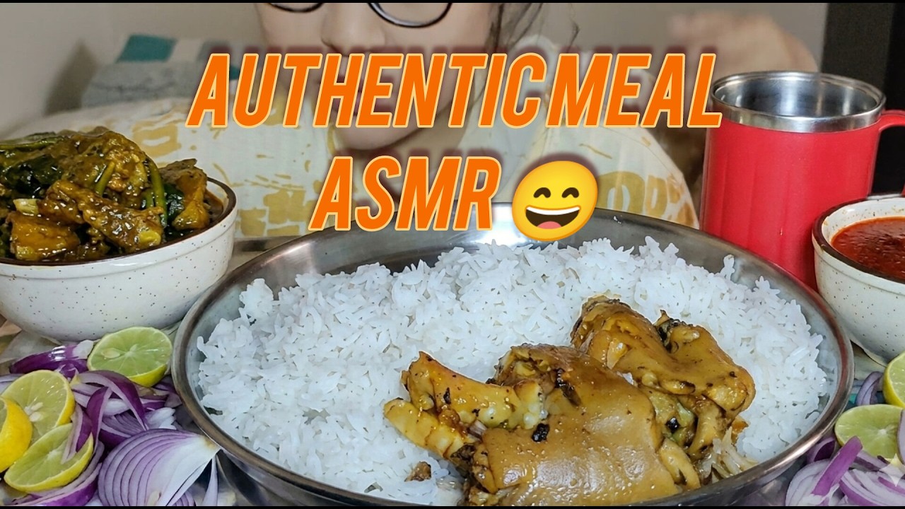 ULTIMATE PORK & MUSTARD SAAG CURRY 🍛| Collapsing Pork Feet Soup & Rice | ASMR Eating Show