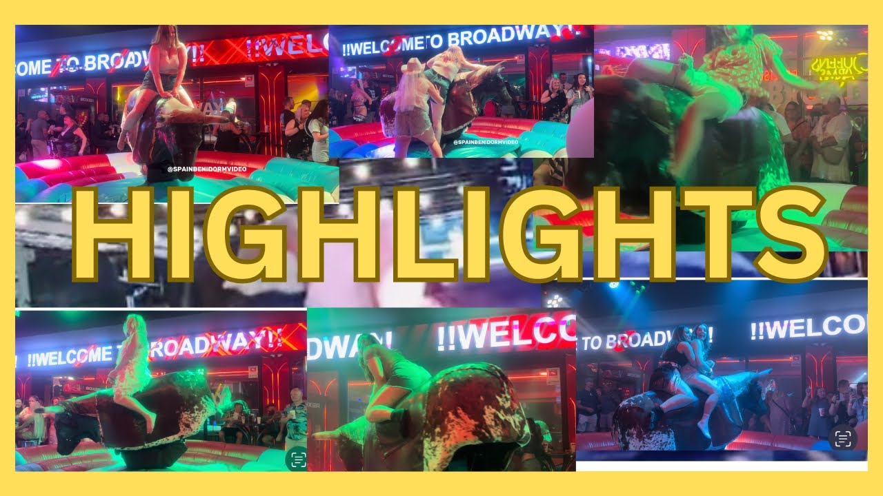 😝Benidorm Bull 🐂 mechanical Bull Benidorm October highlights 4K Spain 🇪🇸