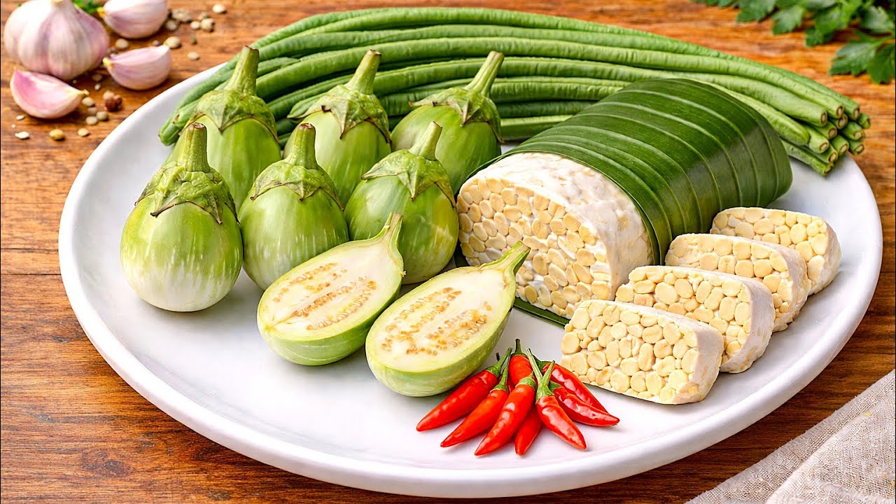 RESEP KUAH ASEM PEDAS TERONG TEMPE KACANG PANJANG