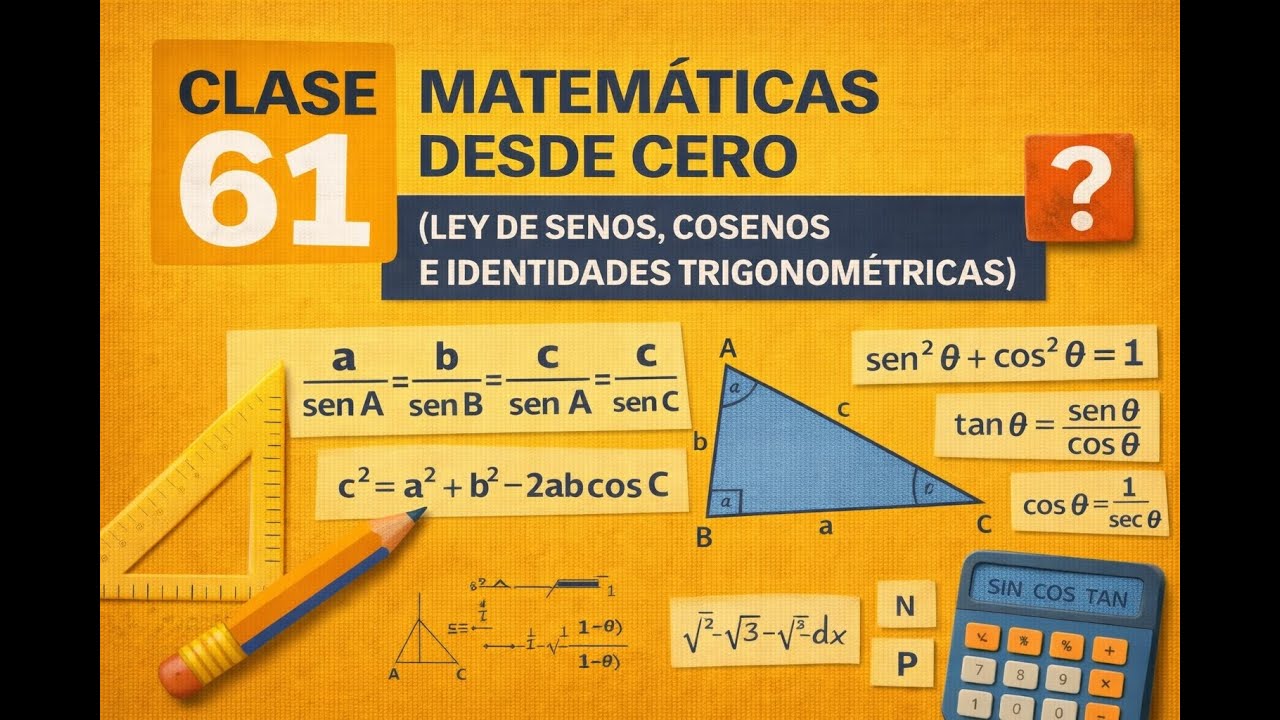 🧮 Clase 61 – Ley de Senos, Ley de Cosenos e Identidades Trigonométricas | Matemáticas Desde Cero