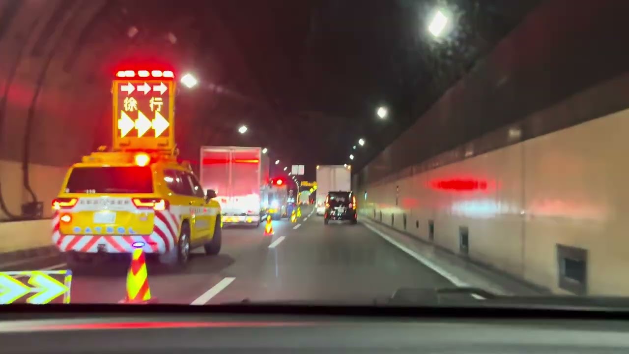首都高速湾岸線／羽田〜初台南（新宿）C2山手トンネル経由、後半！故障車発生の為途中渋滞💦