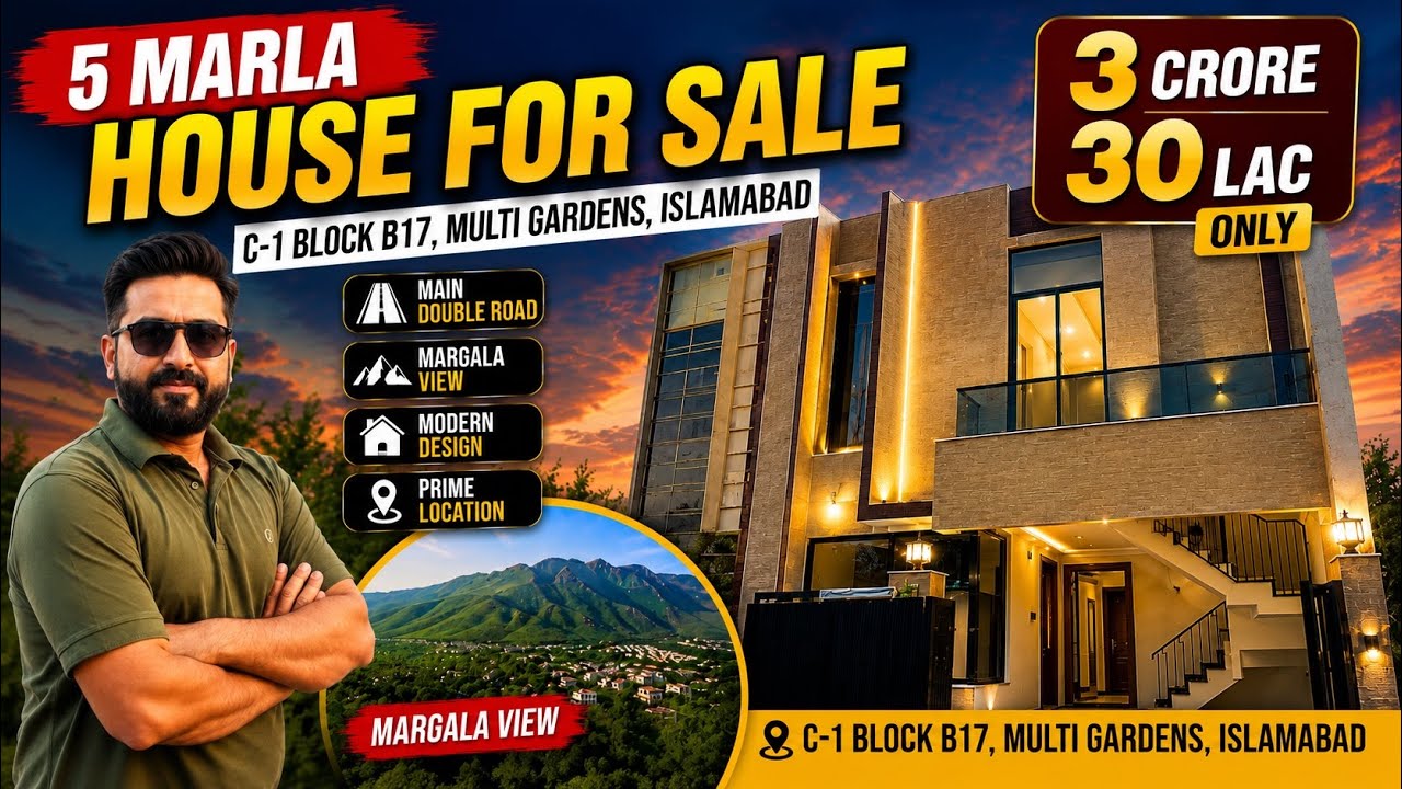 5 Marla Designer House for sale in C1 block B17 Multi Gardens Islamabad 