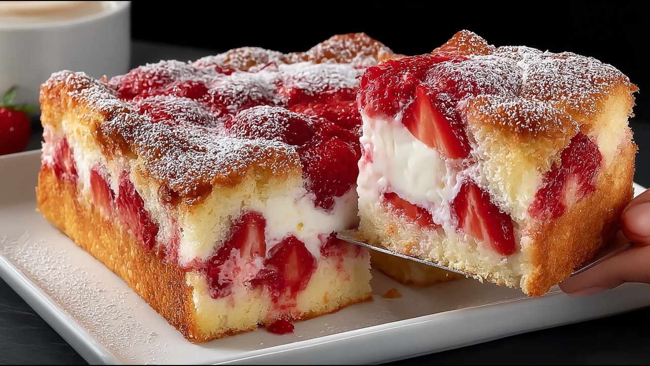 Perfekter Erdbeerkuchen in nur wenigen Minuten! Einfach und lecker!