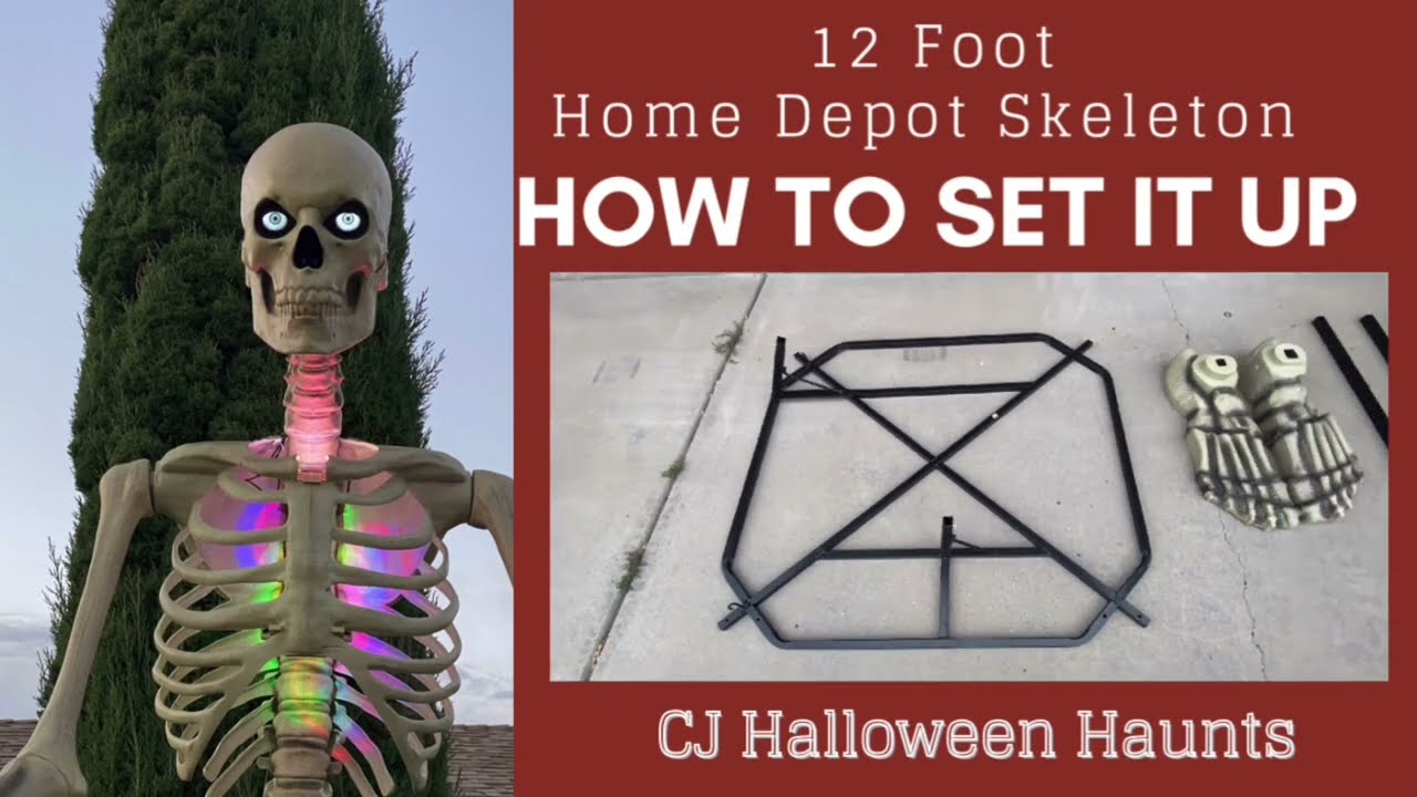 12 Foot Home Depot Skeleton- Step-By-Step Instructions #halloween #homedepothalloween