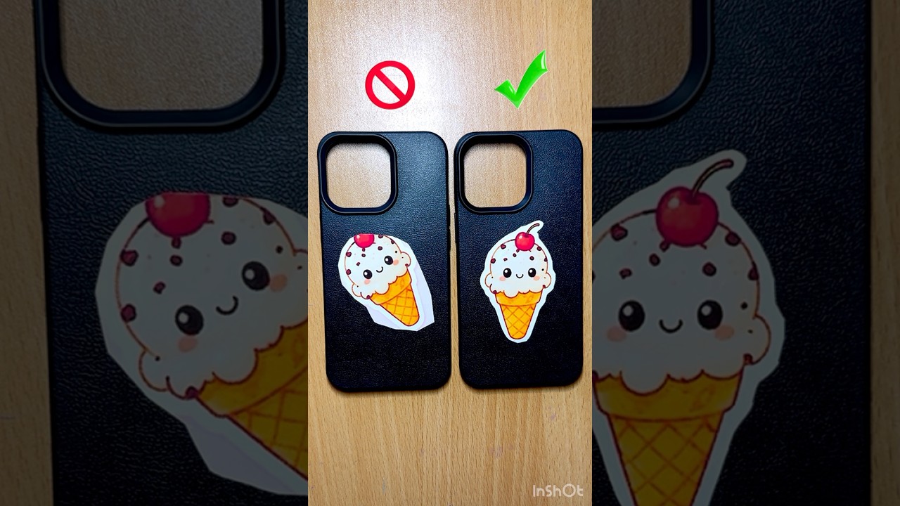 Sticker Deco ✂️ Ice Cream 🍦 Cherry 🍒 Messy vs. Perfect #chanafavors  #shorts   #diy