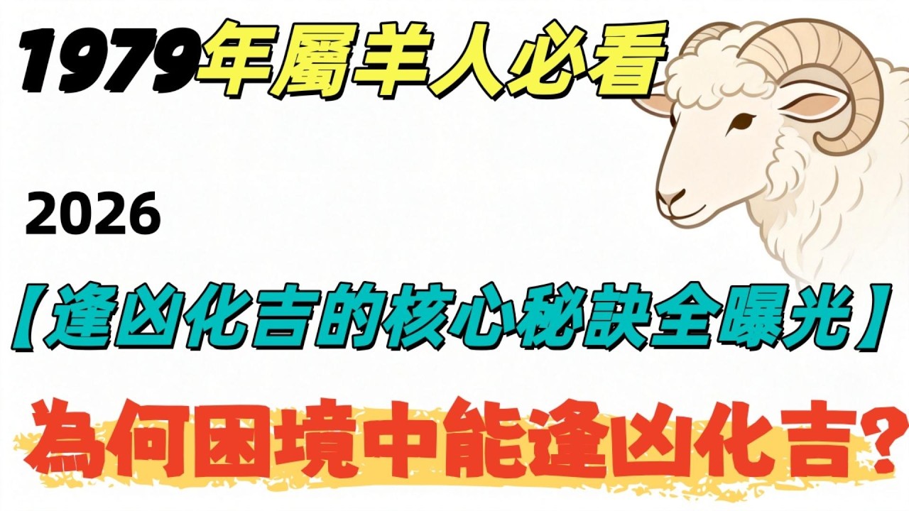1979年屬羊人必看，2026馬年逢凶化吉的核心秘訣全曝光，為何困境中能逢凶化吉？#運勢 #屬相#財運#生肖運勢 #星象智慧#催旺財運 #平安順遂 #傳統智慧 #星羅禪境#啟運避坑堂