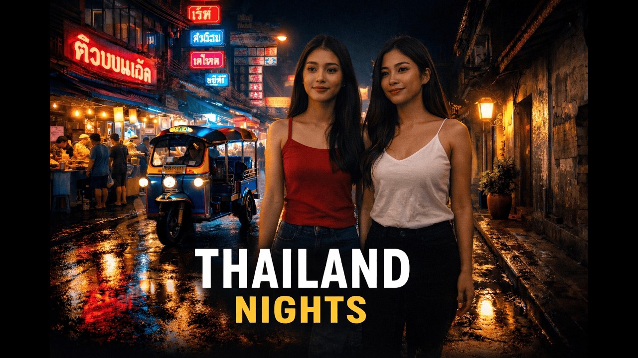 Fascinating Cinematic Thailand Night Walking Tour: Bangkok, Chiang Mai, Phuket & Pattaya 4k HDR