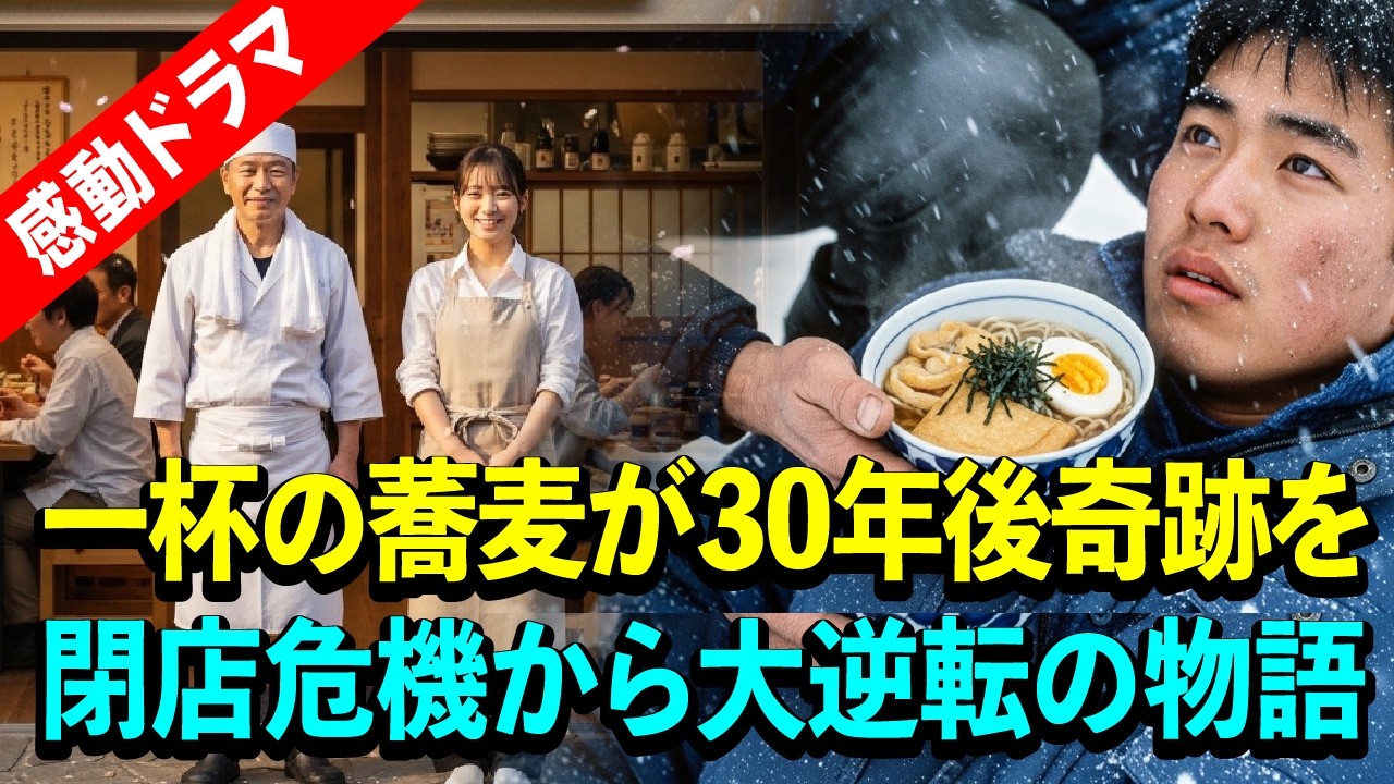 【人生感動】「一杯の蕎麦が30年後に奇跡を呼んだ...借金830万円の閉店危機から大逆転」