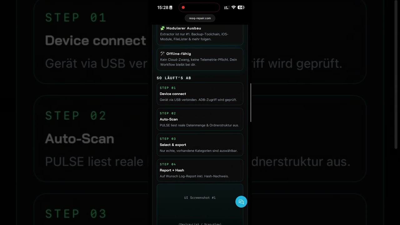 🚀 RESQ PULSE ist live! Kostenloser Android Backup Extractor via ADB – schneller als MTP ✅📲