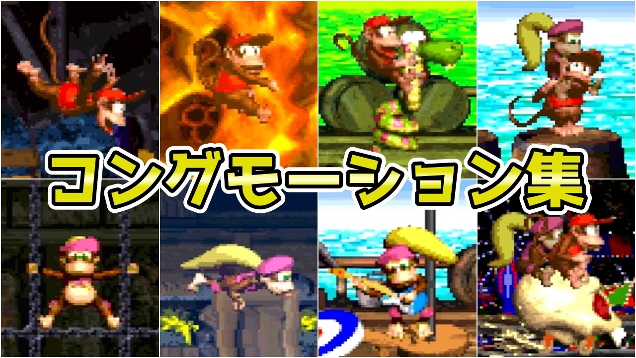 【スーパードンキーコング2】ディディー＆ディクシーのモーション集【SFC】