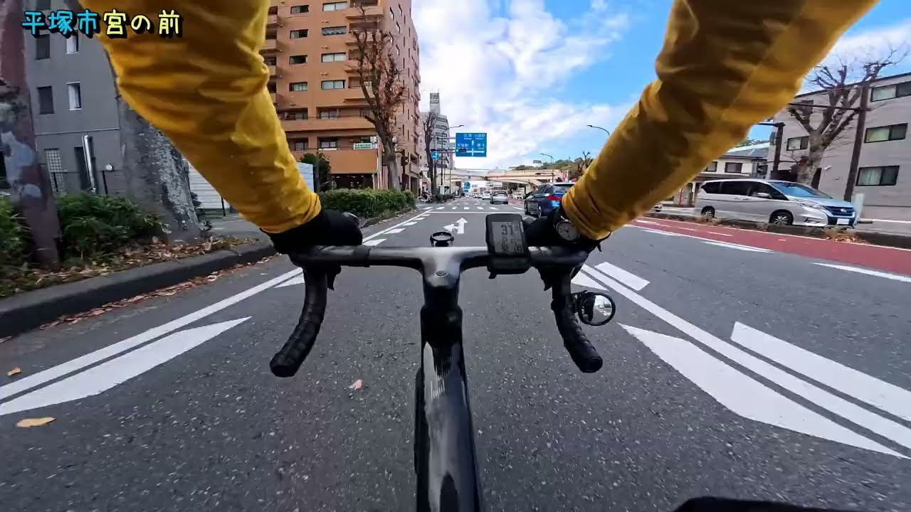 茅ヶ崎市・大磯町・平塚市、走行 12月18日（茅ヶ崎市柳島→産業道路→国道1号線→大磯駅→国道1号線→イオン茅ヶ崎中央店）CANYON AEROAD CFR