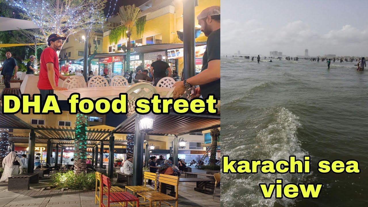 Sea view|DHA food street|karachi dha food street|sea side vlog|pakistan sea view|new vlog|