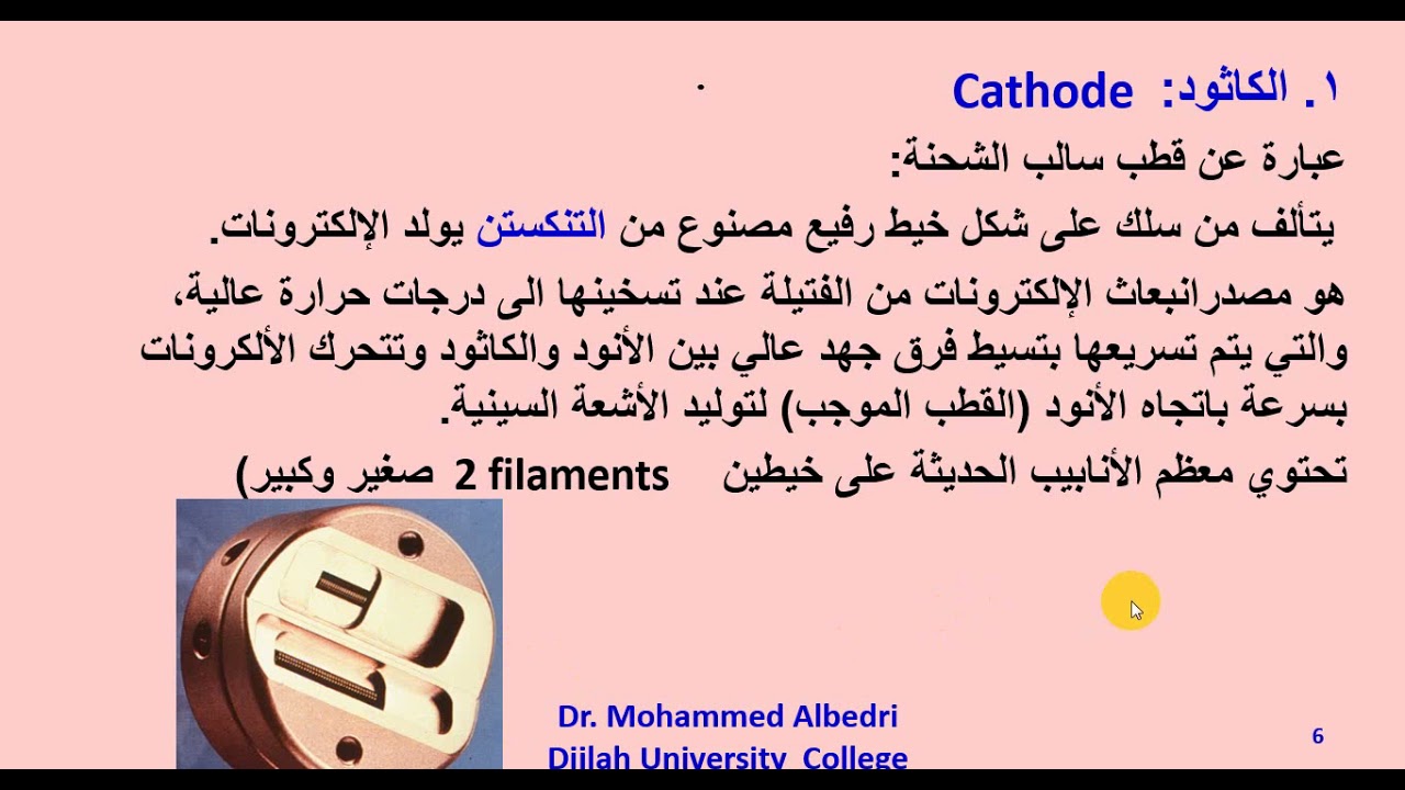 المكونات الأساسية لجهاز الأشعة السينية Basic  Components of Diagnostic X Ray System Dr  Mohammed Alb