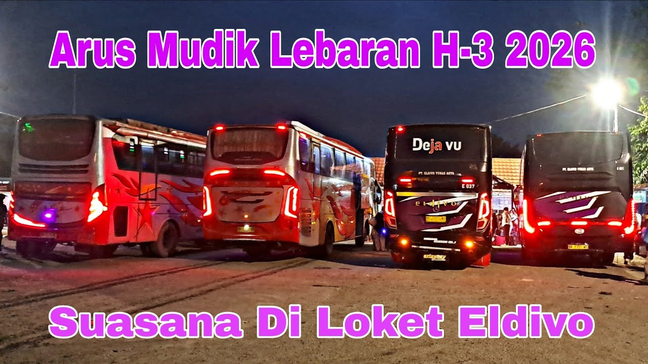 Arus Mudik Lebaran H-3 2026. Suasana di Loket Bus Eldivo. Penumpang Tumpah Ruah 2 SE 2-1 Diturunkan.
