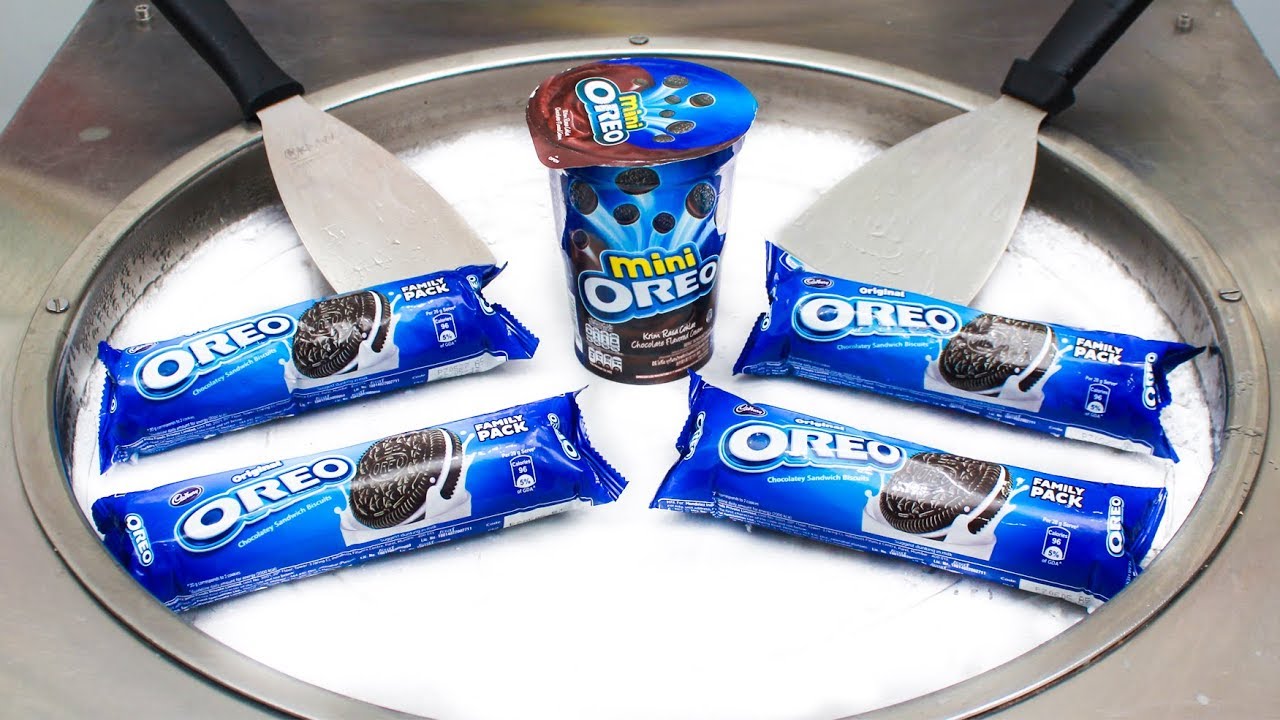 Yummy OREO ICE CREAM ROLLS | MACAROONS & KIWI Fried Ice Cream Rolls Making