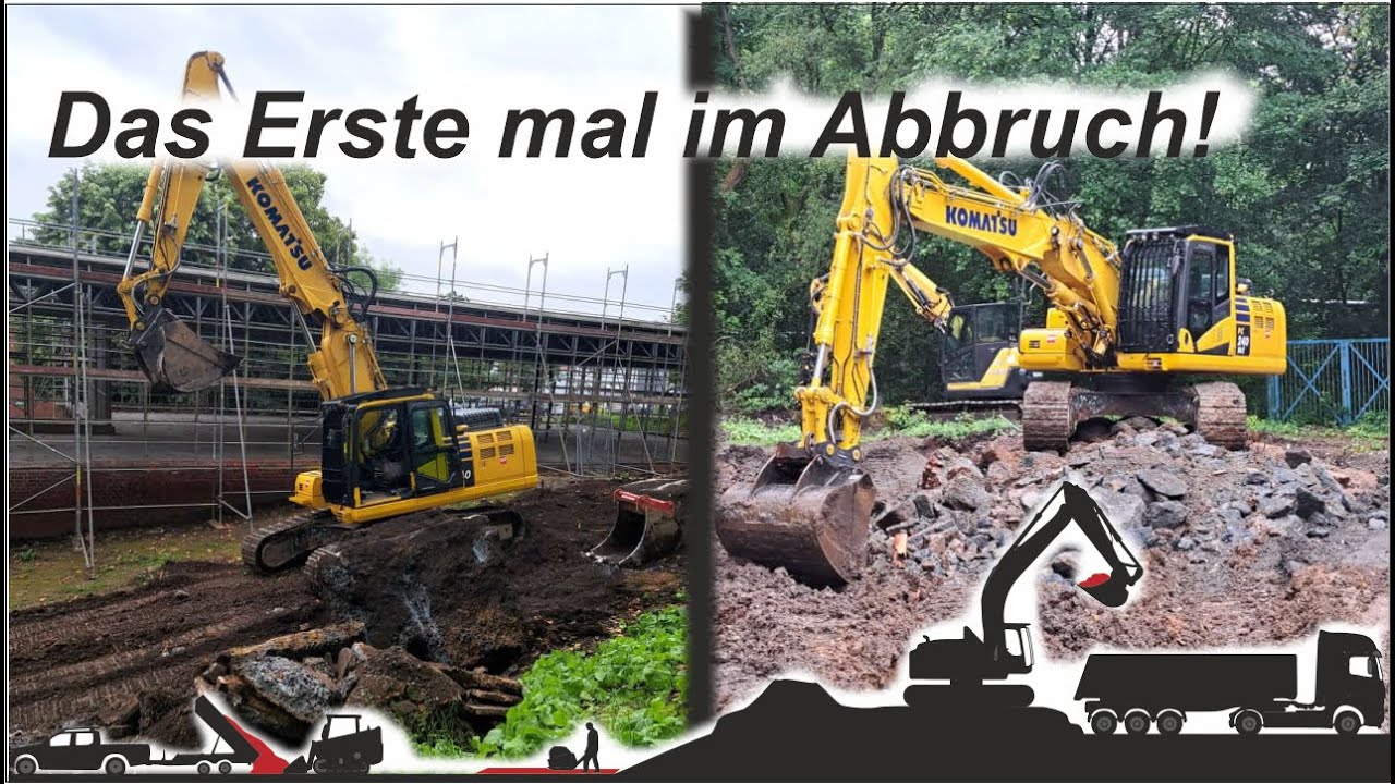 Fundamente abbrechen mit dem Komatsu PC240 | Kindergartenbau Part 1