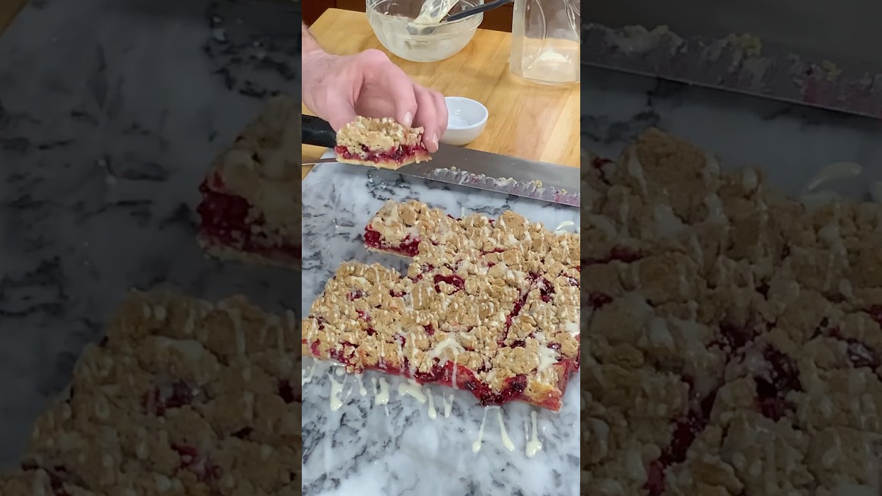 Клюквенные батончики с крошкой и топленым маслом | Простой зимний десерт 8х8 дюймов 