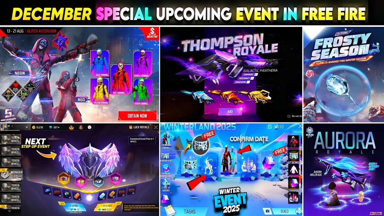 Upcoming Events in Free Fire l Free Fire New Event l Ff New Event l Red Criminal Bundle Return Event