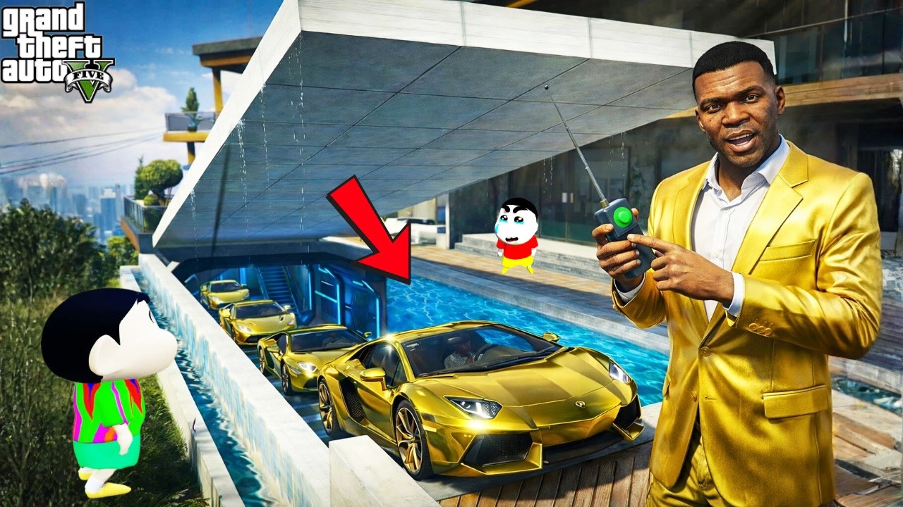 GTA 5 : Franklin & Shinchan Discover The Most Secret Base In Los Santos! 😲🏠 | GTA 5 Bangla Gameplay